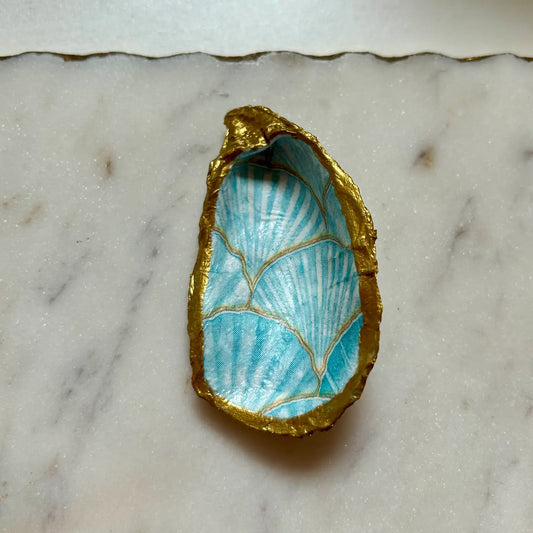 Mermaid Blue Oyster Shell Jewelry Dish