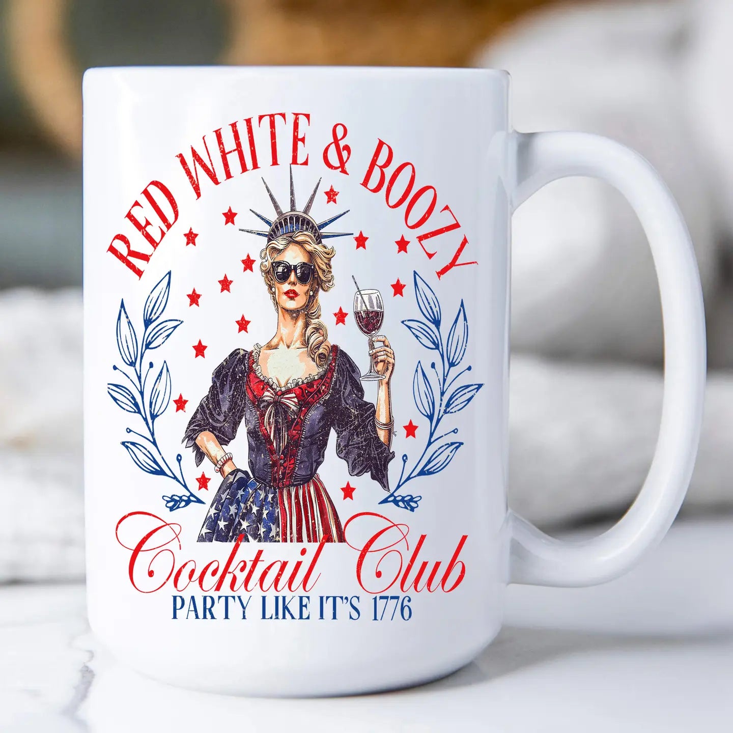 4th of July Red White & Boozy Patriotic Coffee Mug