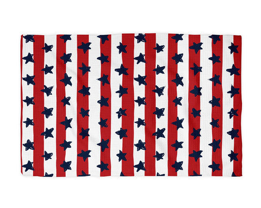 Stars & Stripes Waffle Weave Tea Towel