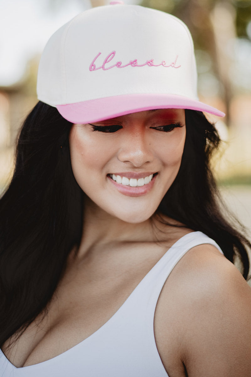 Blessed (Cursive) Two-Toned Vintage Hat