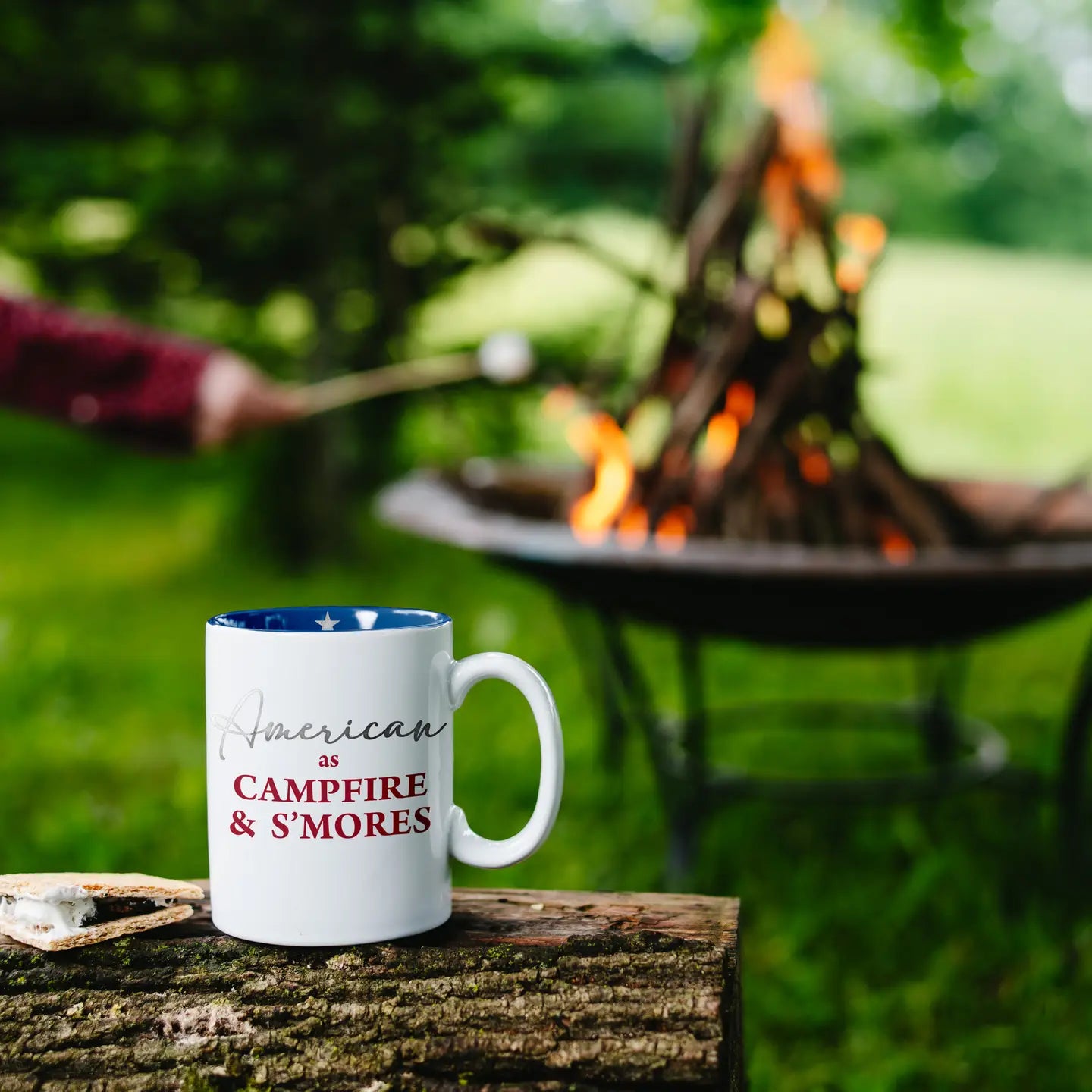 "American as Campfire & S'Mores" - 18 oz Mug