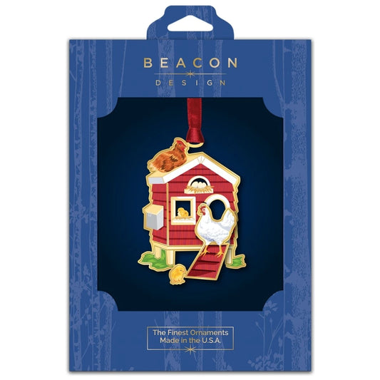 Chicken Coop Brass Ornament