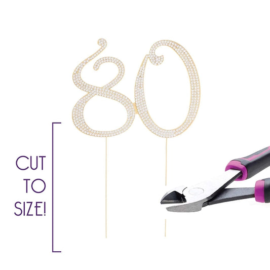 Gold 80 Crystal Cake Topper