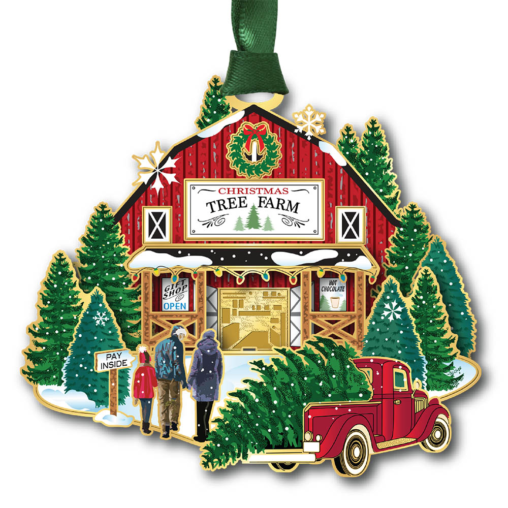 Our Family Christmas Tree Brass Ornament