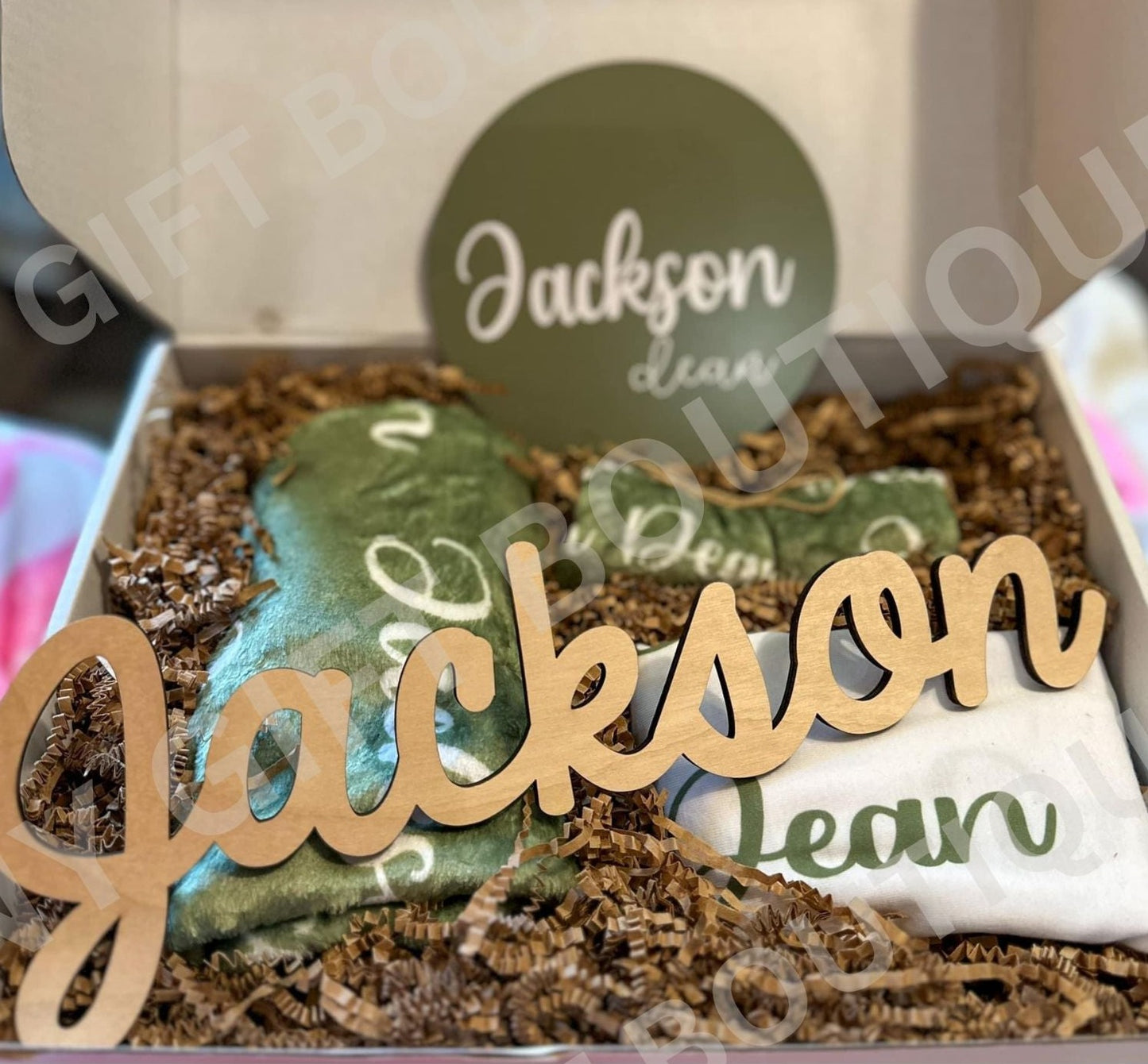 Deluxe Personalized Baby Blanket Gift Set
