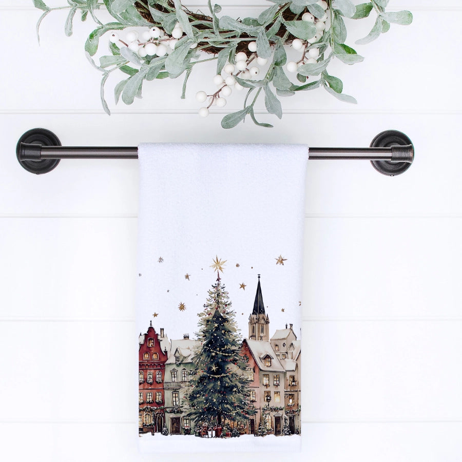 Christmas Village Holiday Guest Hand Towel