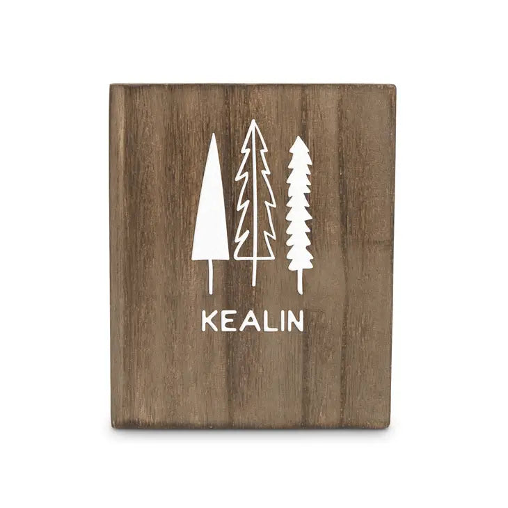 Personalized Stocking Holder with Weighted Base - Winter Pines