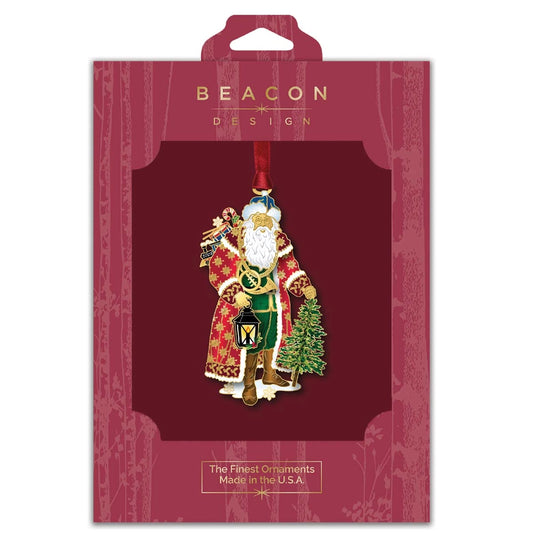 Vintage Santa Brass Ornament