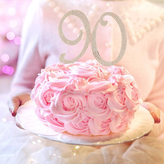 Rose Gold 90 Crystal Cake Topper