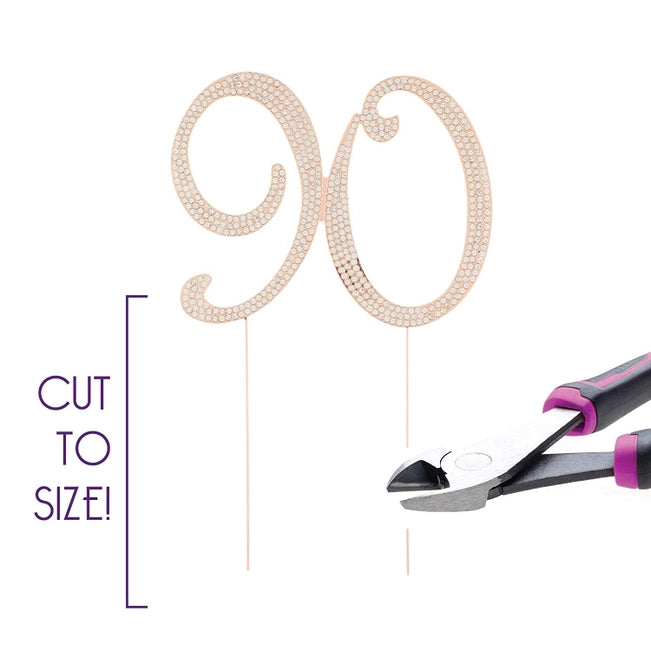 Rose Gold 90 Crystal Cake Topper