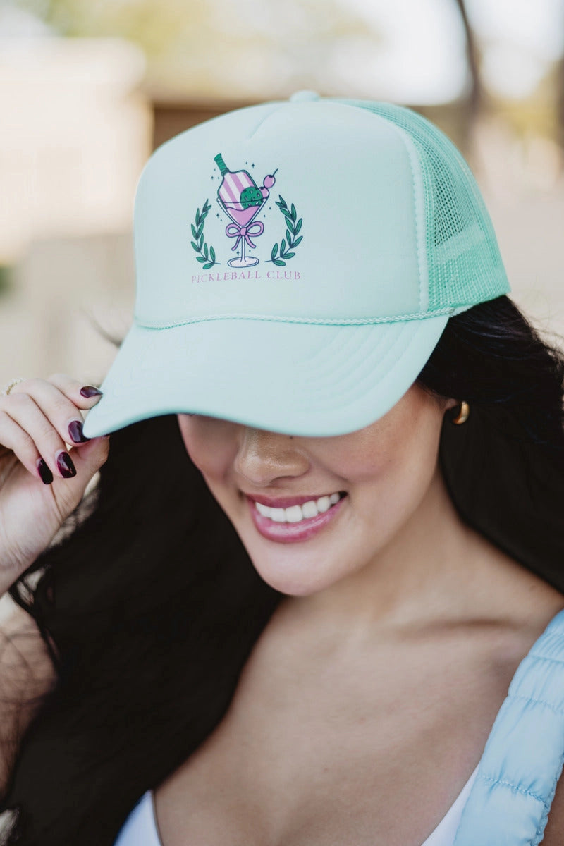 Pickleball Club Martini Foam Trucker Cap