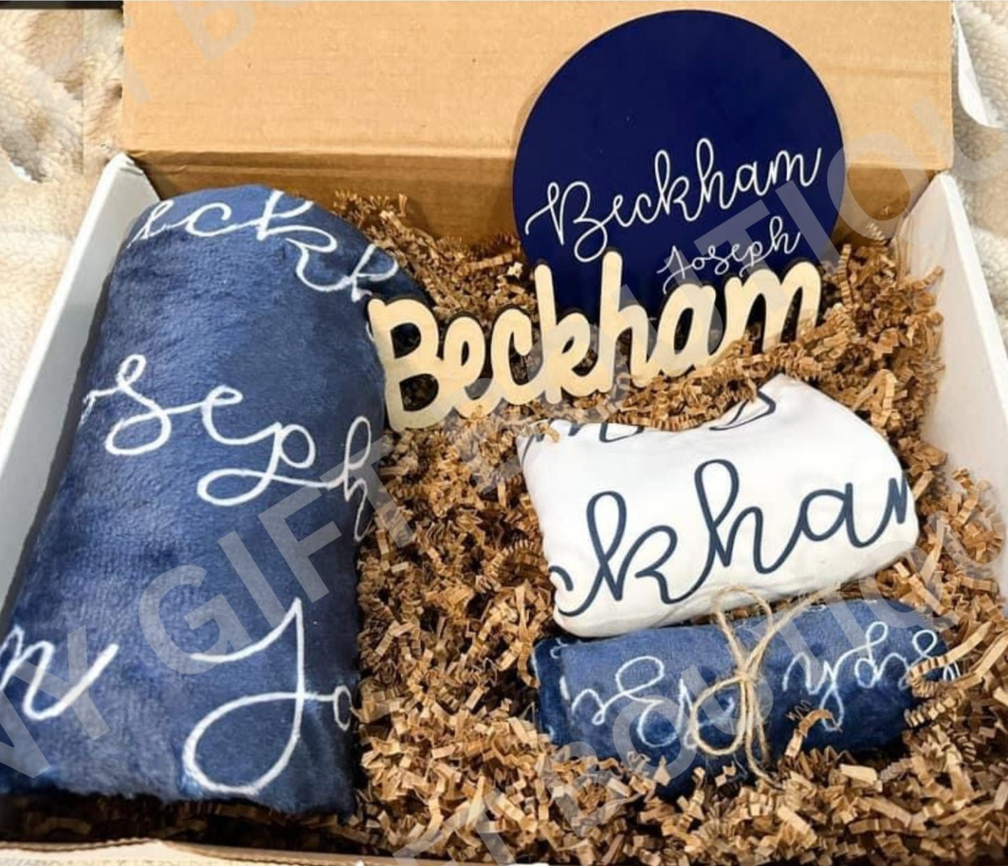 Deluxe Personalized Baby Blanket Gift Set