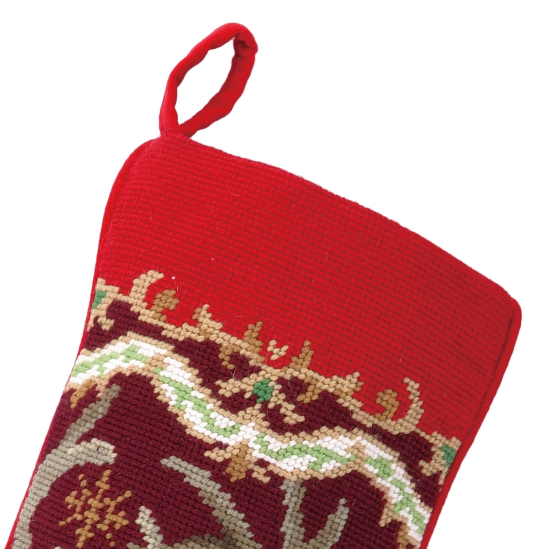 Christmas Deer Needlepoint Stocking
