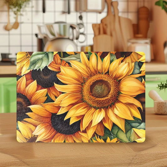 Sunflower Tempered Glass Kitchen Cutting & Serving Board