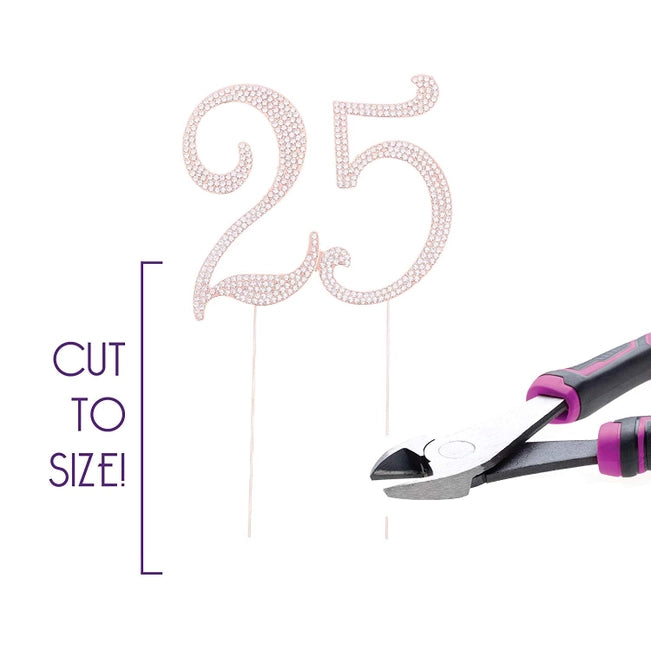 Rose Gold 25 Crystal Cake Topper