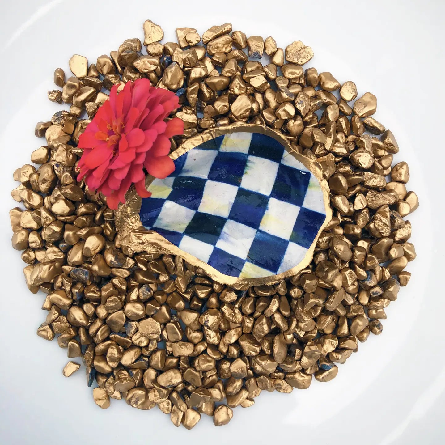 Mackenzie Check Oyster Shell Plate