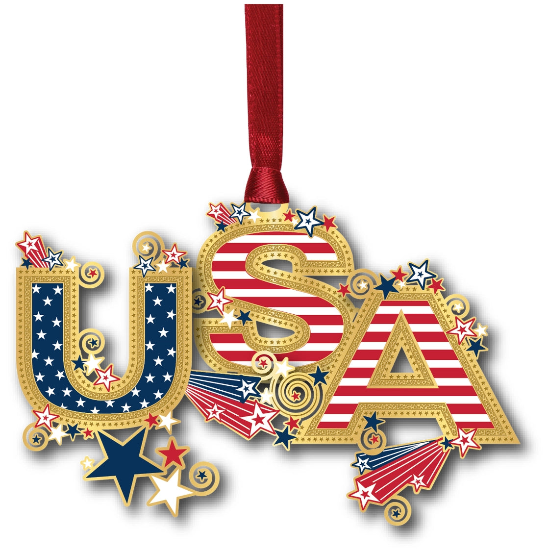 USA Brass Ornament - NY Gift Boutique