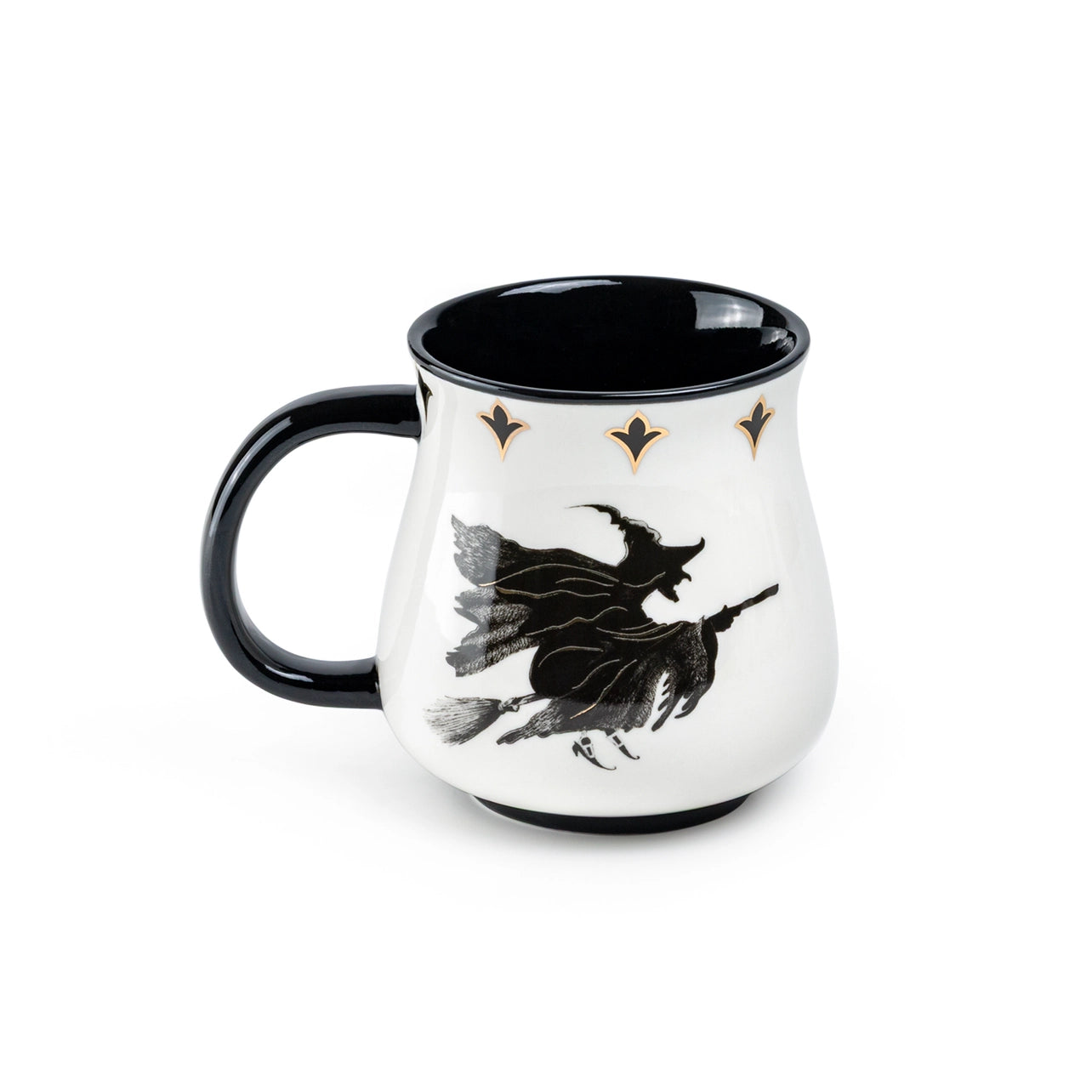 Halloween Witches Brew 16oz Mug Flying Witch On the Back Set of 4