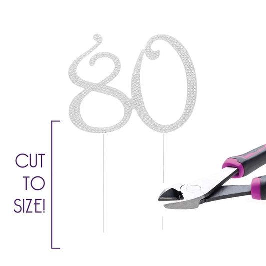 Silver 80 Crystal Cake Topper