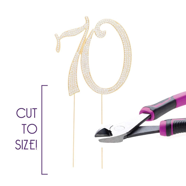 Gold 70 Crystal Cake Topper