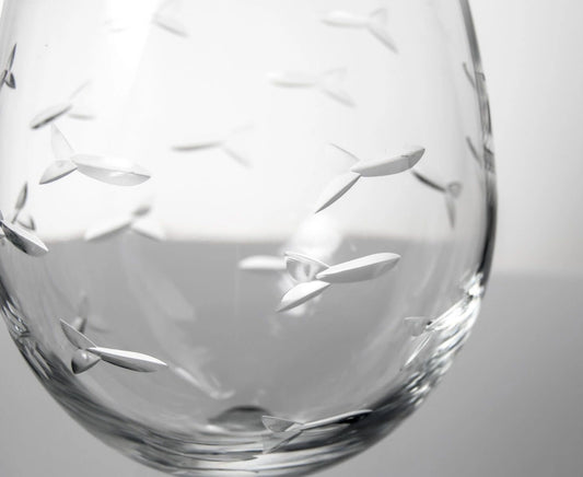 School of Fish White Wine Glass 18oz Set of 4