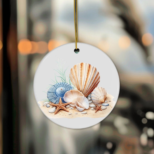 Coastal Charm Ceramic Disc Ornament
