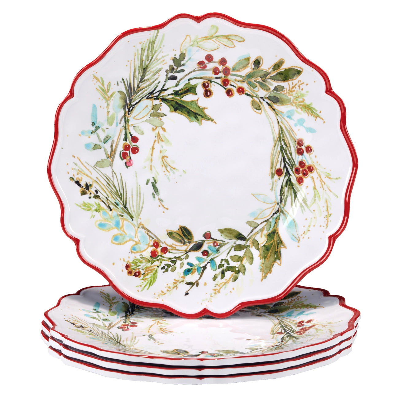 Christmas Gatherings 12pc Melamine Dinnerware Set