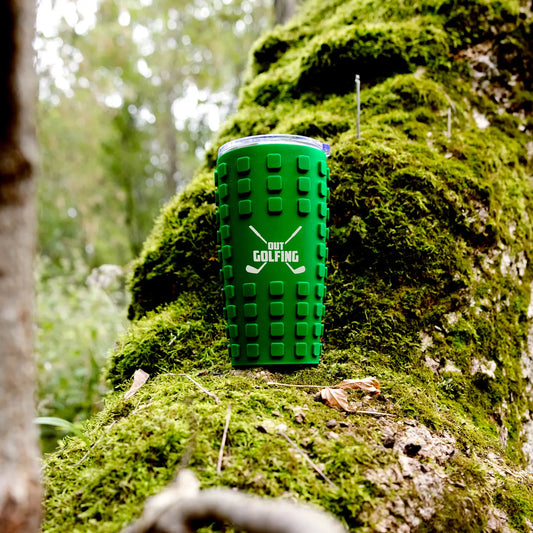 Out Golfing - 20 oz Travel Tumbler with 3D Silicone Wrap