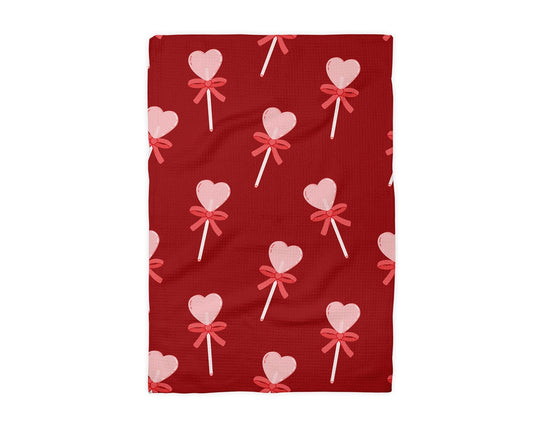 Valentine Heart Pop Kitchen Waffle Towel