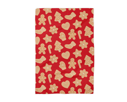 Christmas Gingerbread Kitchen Waffle Weave Towel