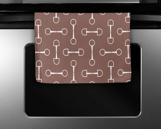 Equestrian Bit Waffle Weave Tea Towel