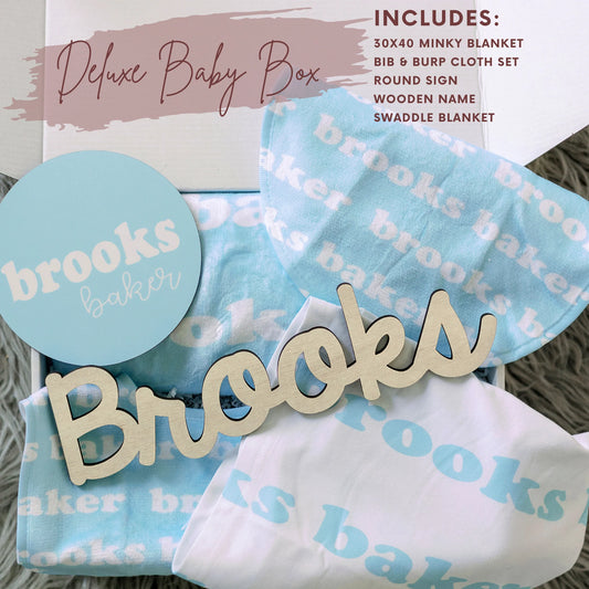 Deluxe Personalized Baby Blanket Gift Set