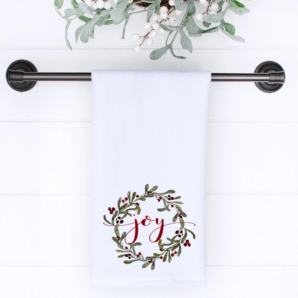 Christmas Joy Wreath Hand Towel -PreOrder