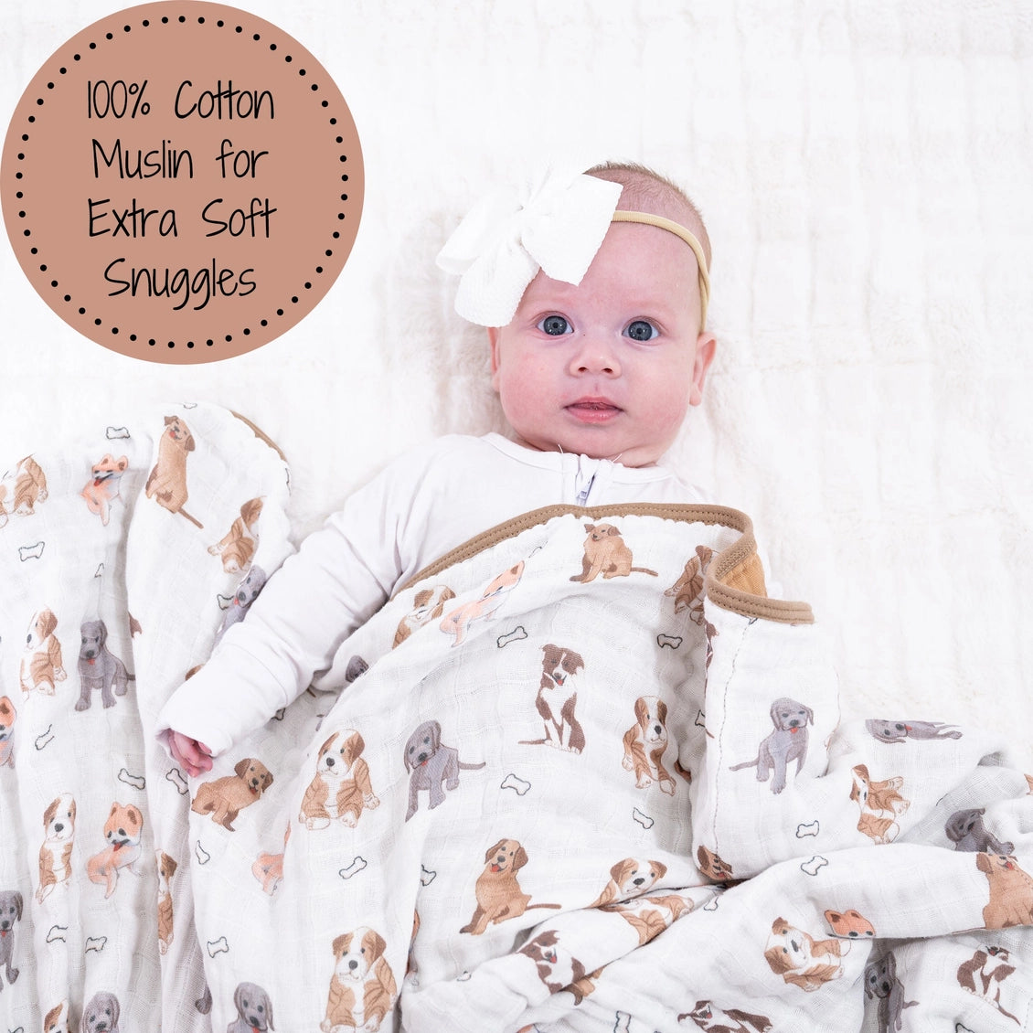 Woof Woof Muslin Baby Blanket