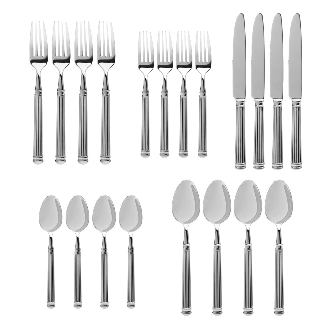 Colonnade 20pc. 18/10 Mirror Flatware Set for Four