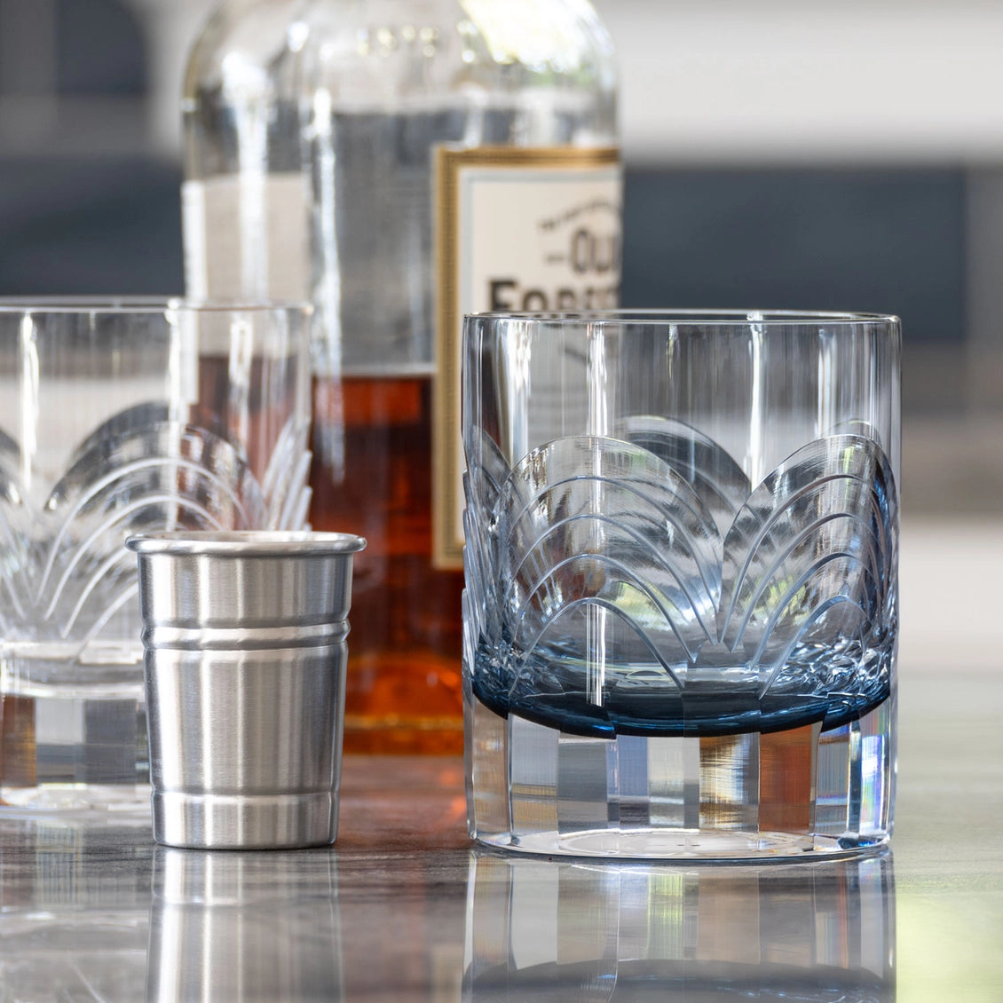 Cascades Blue Rocks Glass 7oz – Whiskey Glass Set of 12
