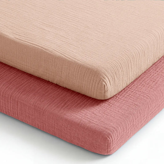 Comfy Cubs Muslin Bassinet Sheet, 2-Pack 100% Soft Cotton