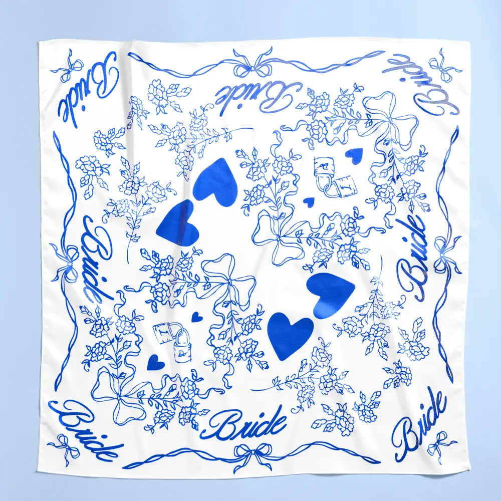 Bride Head Scarf - White Silk