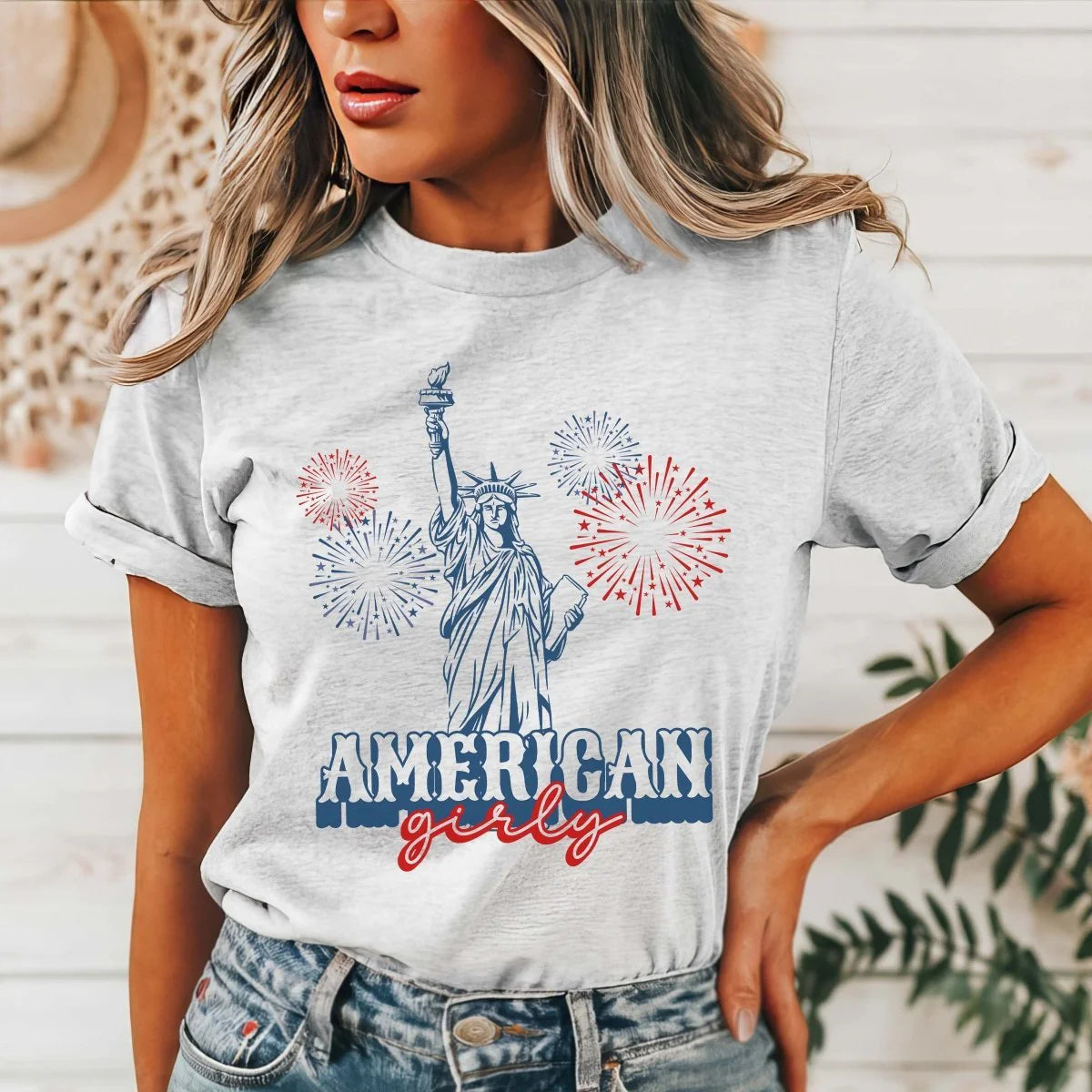American Girly Statue of Liberty Graphic Tee