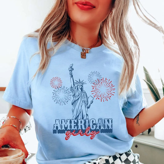 American Girly Statue of Liberty Graphic Tee