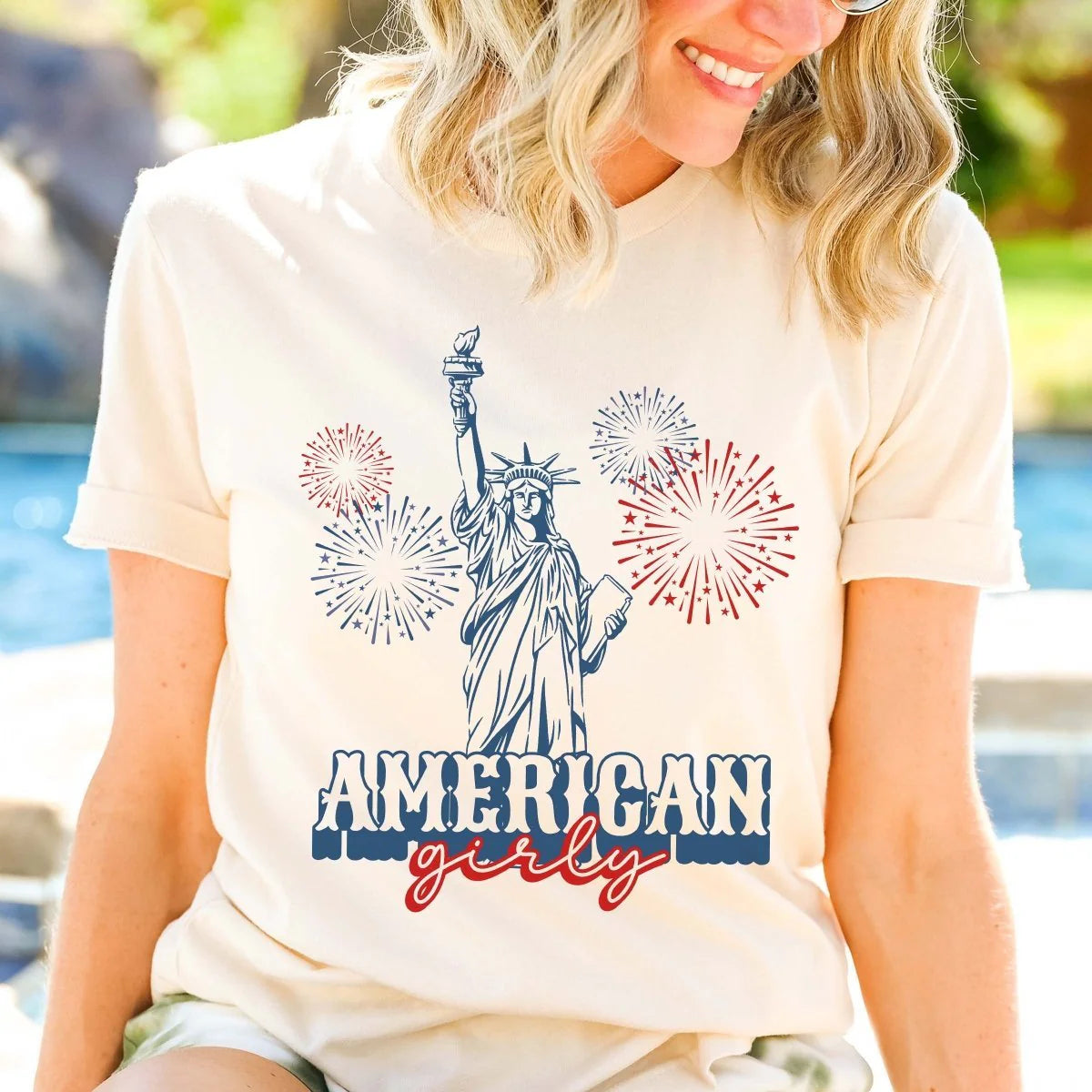 American Girly Statue of Liberty Graphic Tee