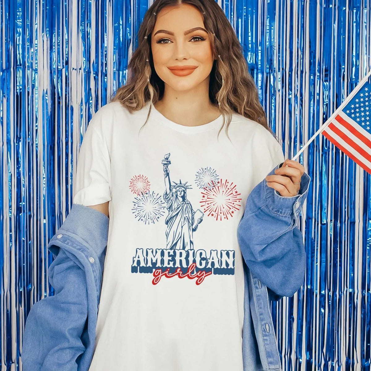 American Girly Statue of Liberty Graphic Tee