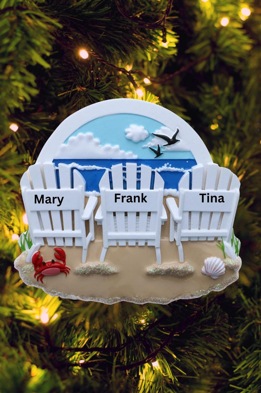 Beach Chair Family Series Personalized Ornament
