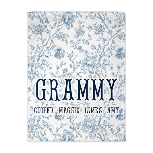 Blue Toile Family Blanket - NY Gift Boutique