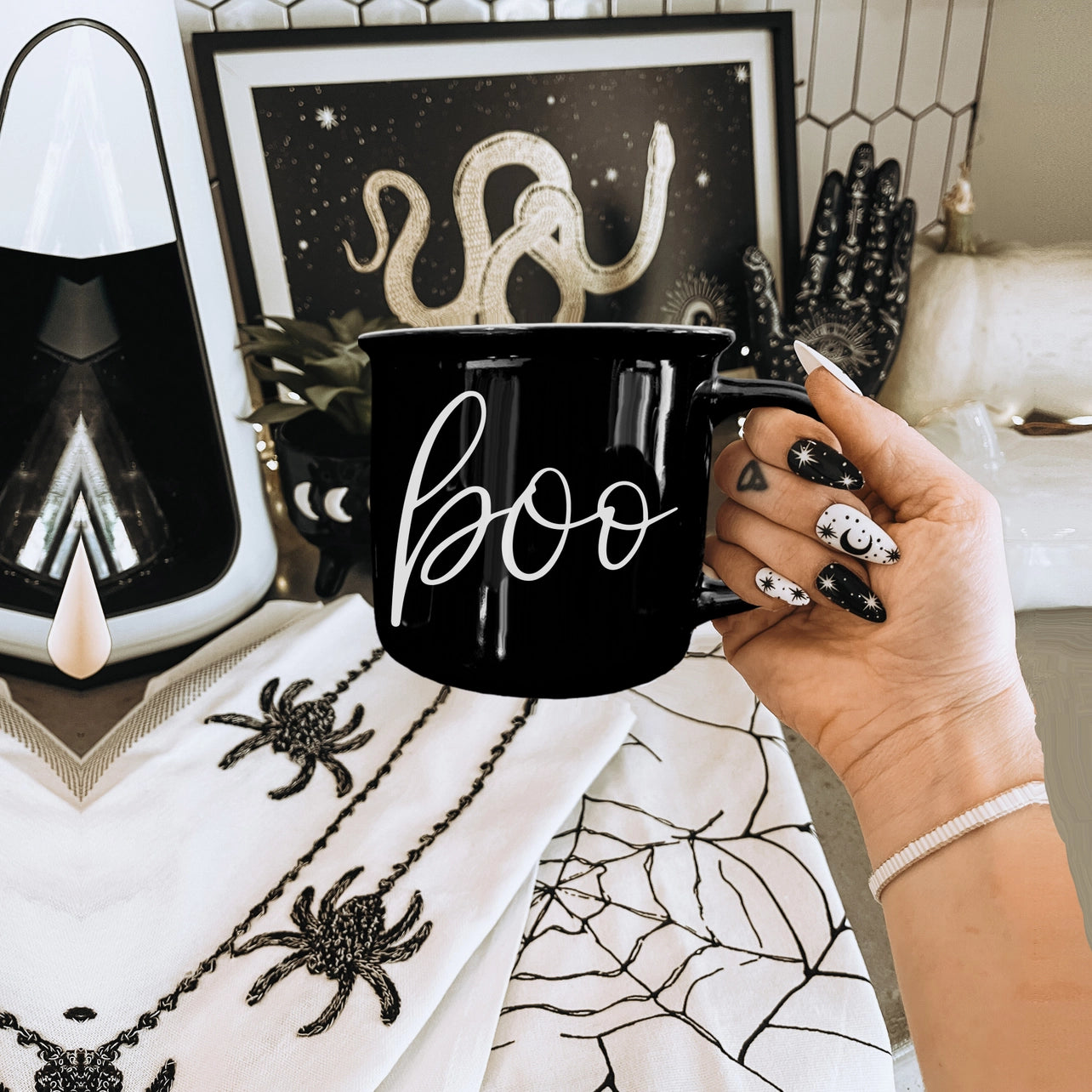 Boo Black Ceramic Mug