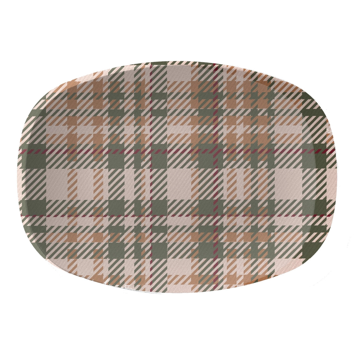 Brown Plaid ThermoSaf® Platter