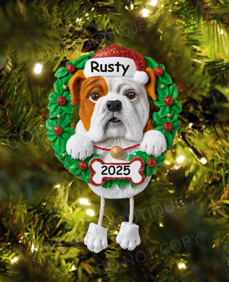 Bulldog Dog Breed Personalized Ornament