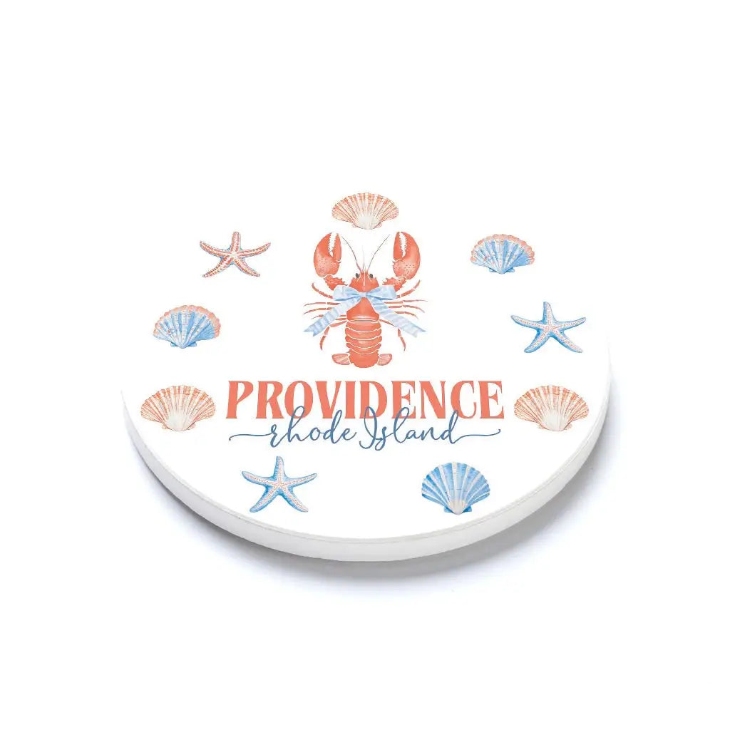 Custom City & State Ceramic Coasters Set of 2