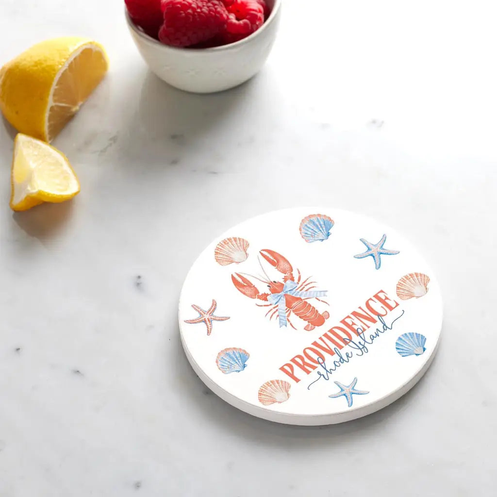 Custom City & State Ceramic Coasters Set of 2