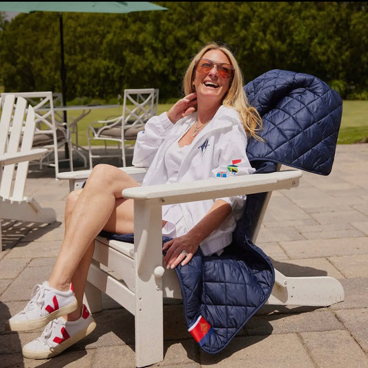 Navy Waterproof Quilted Puffer Blanket